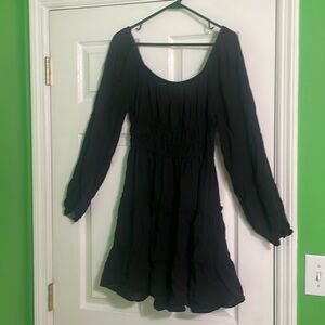 NWT Altar’D State long sleeve cinch waist black dress.